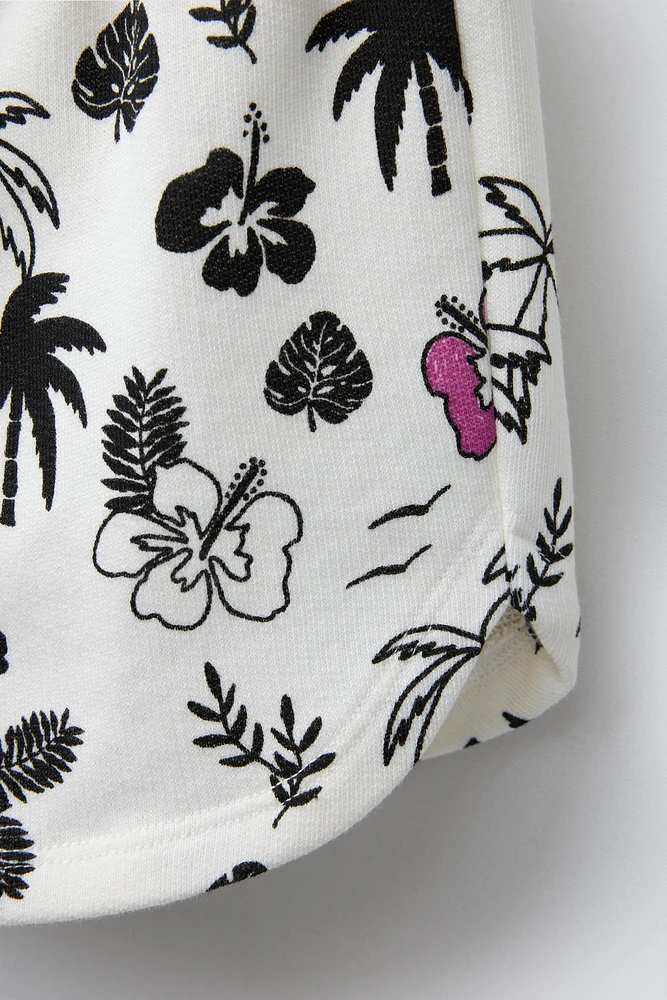 PALM TREE PRINT BERMUDA SHORTS