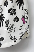 PALM TREE PRINT BERMUDA SHORTS