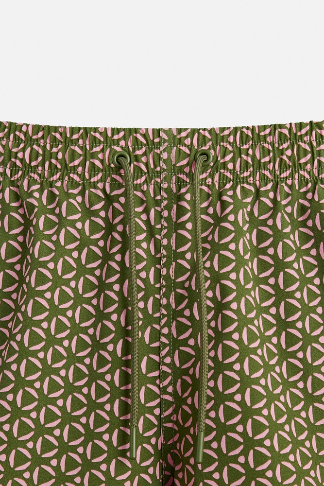 REGULAR FIT GEOMETRIC PRINT SWIMSUIT