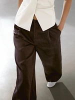 100% linen relaxed fit trousers