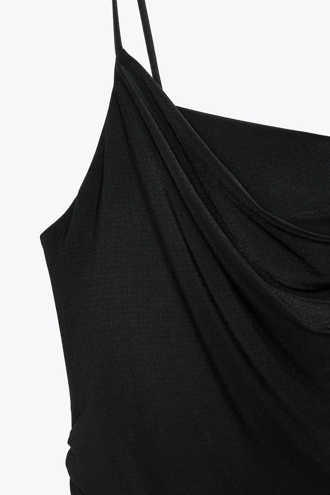 RUCHED MIDI DRESS