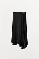 JUPE MIDI GEORGETTE DRAPÉE