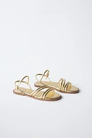 SANDALES À BRIDES MÉTALLISÉES