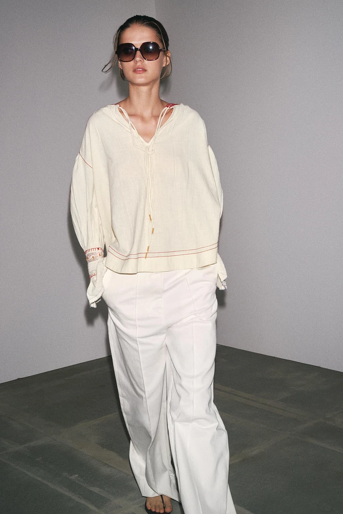 ZW COLLECTION EMBROIDERED SHIRT