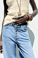 Z1975 HIGH RISE WIDE LEG BUTTON JEANS