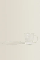 BOROSILICATE GLASS COFFEE CUP AND SAUCER