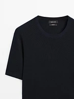 T-shirt manches courtes en maille texturée