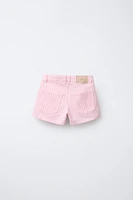 STRIPED DENIM SHORTS