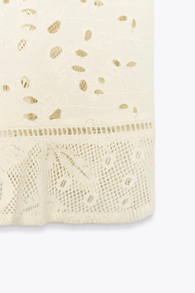ZW COLLECTION PATCHWORK EMBROIDERED TOP