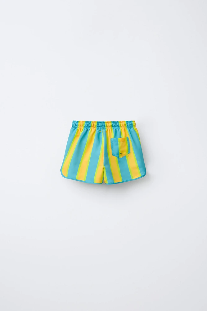 2-6 YEARS/STRIPED SWIM SHORTS