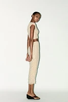 DRAPED LACE RHINESTONE SKIRT