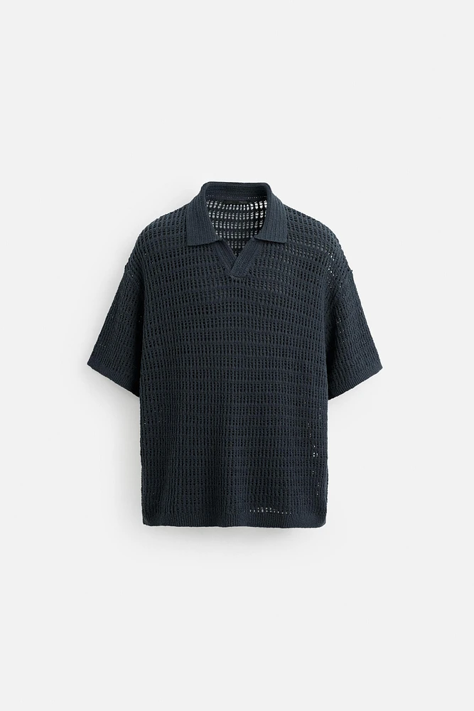 POLO EN MAILLE AJOURÉE