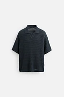 KNIT LACE POLO SHIRT
