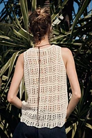 POINTELLE KNIT TOP