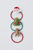 PACK OF THREE SANTA CLAUS SCRUNCHIES