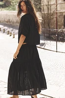 JUPE MIDI BRODERIES PERFORÉES