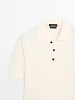100% cotton regular fit knit polo shirt