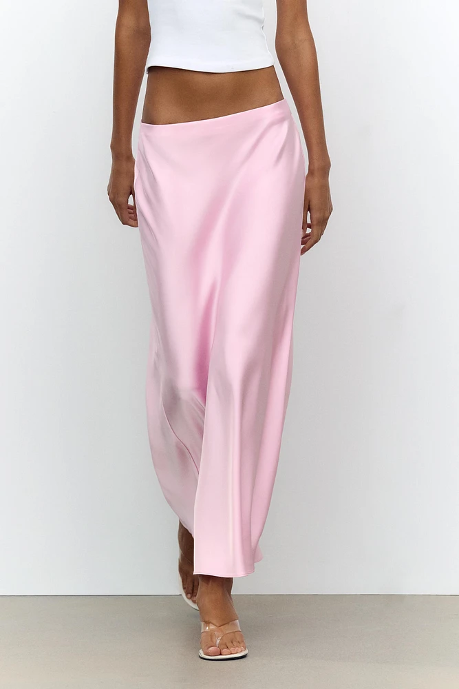 SATIN MIDI SKIRT