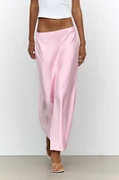 SATIN MIDI SKIRT
