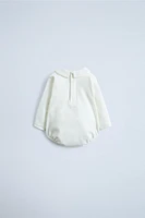 COMBINATION EMBROIDERED COLLAR PLUSH BODYSUIT