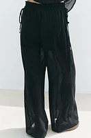 SEMI-SHEER WIDE LEG PANTS
