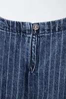 TOP EN DENIM À RAYURES