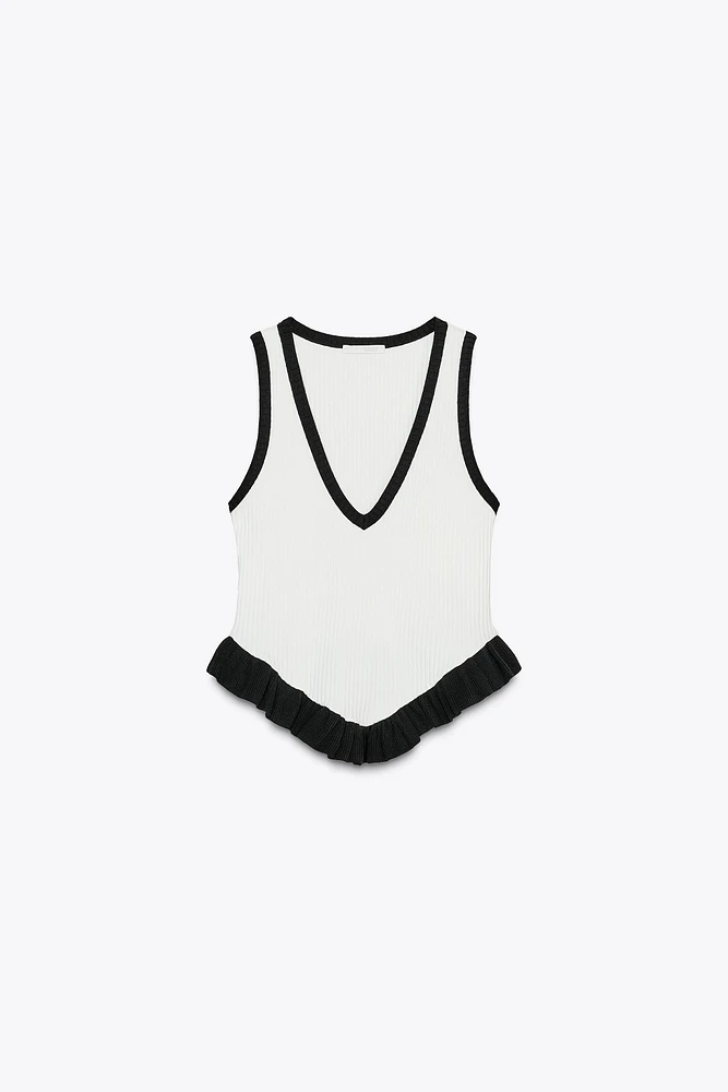 TOP CONTRASTE TRICOT