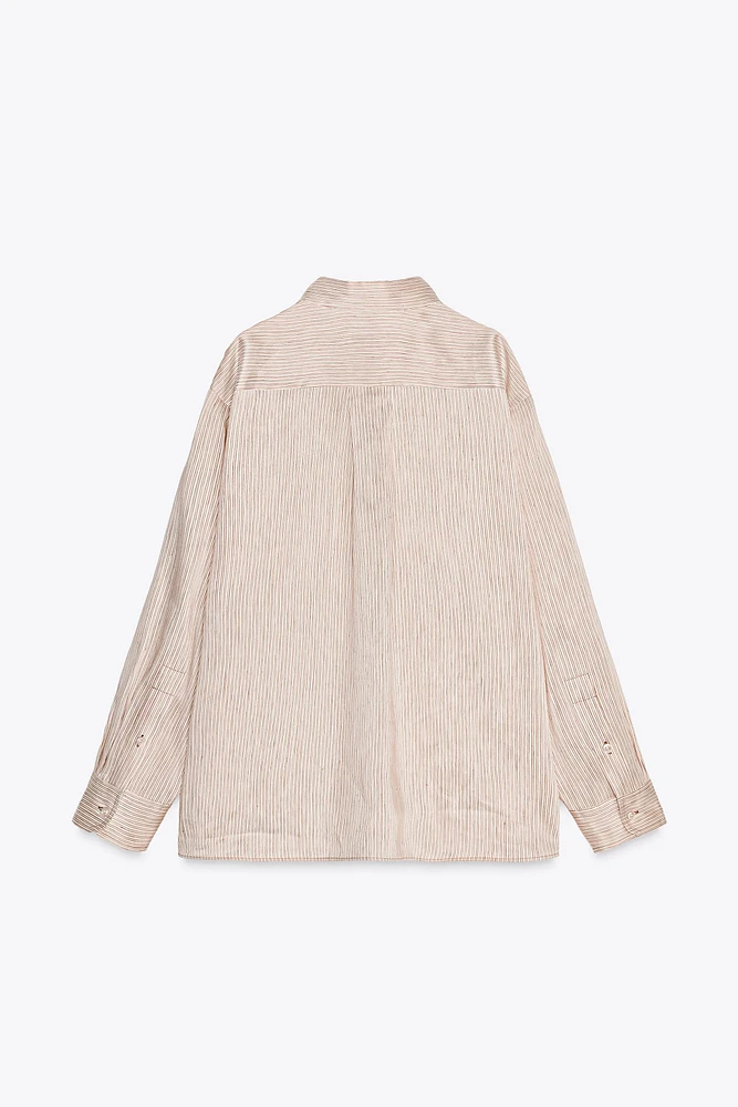 ZW COLLECTION OVERSIZED LINEN BLEND SHIRT