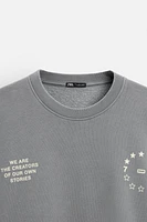 TEXT WASHED SWEATSHIRT