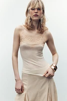 100% WOOL LACE TOP