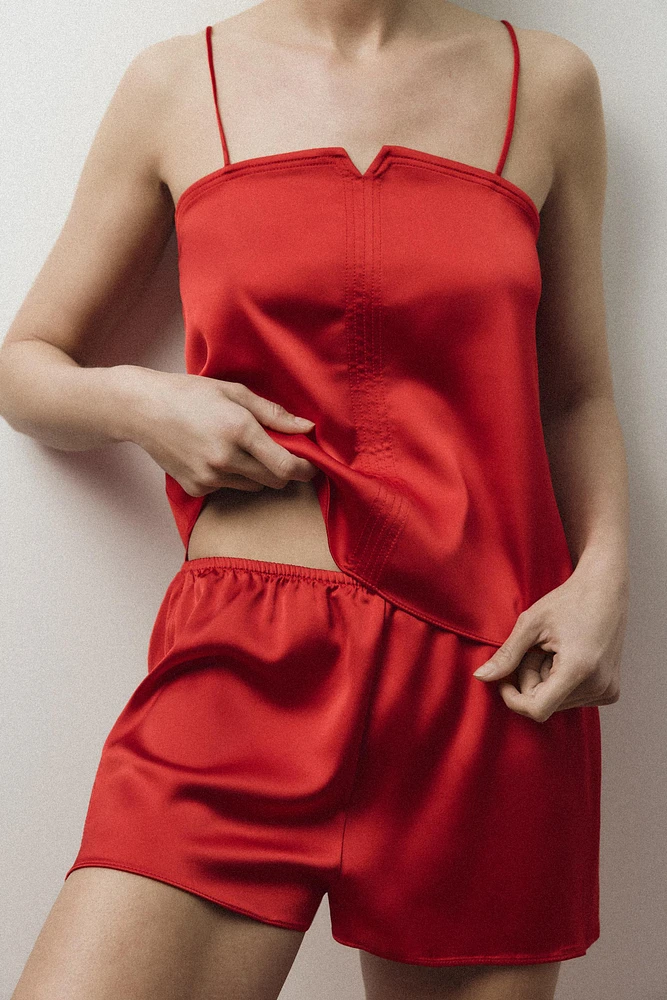 SATIN EFFECT TANK TOP