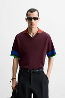 POLO EN MAILLE CÔTELÉE COLOR BLOCK
