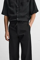 TEXTURED STRAIGHT FIT PANTS