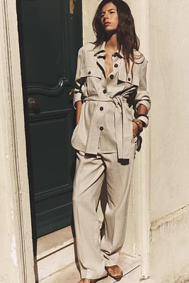 PANTALON DROIT AVEC LIN