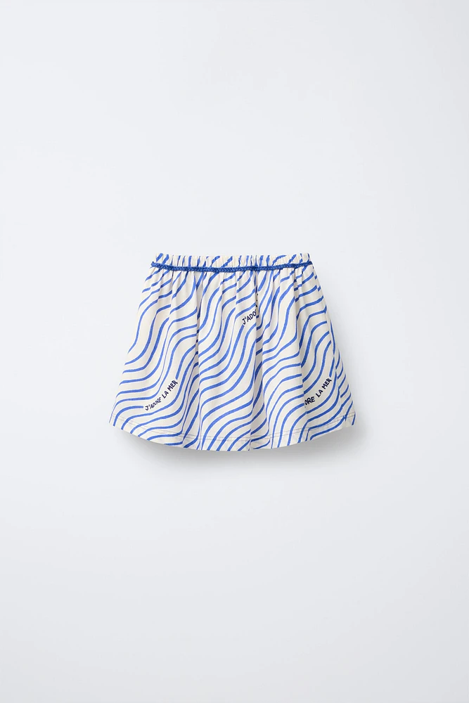 JUPE-SHORT BERMUDA IMPRIMÉE CORDE