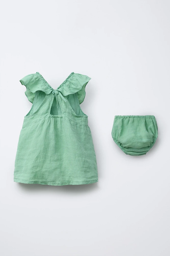 ROBE ET CULOTTE UNIE 100 % LIN