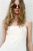 ROBE MIDI FLEURS BRODÉES
