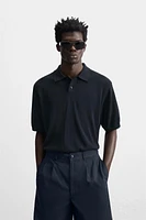 KNIT SILK LINEN POLO SHIRT
