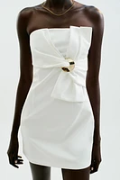 ROBE COURTE NŒUD DÉCOR DORÉ