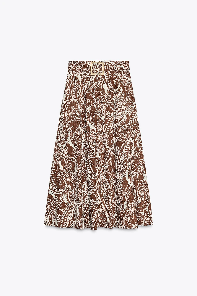 JUPE MIDI BRODERIES PERFORÉES