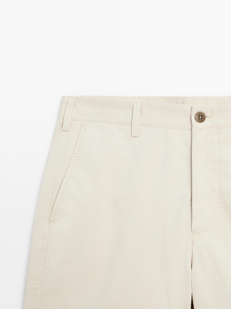 Cotton blend Bermuda shorts
