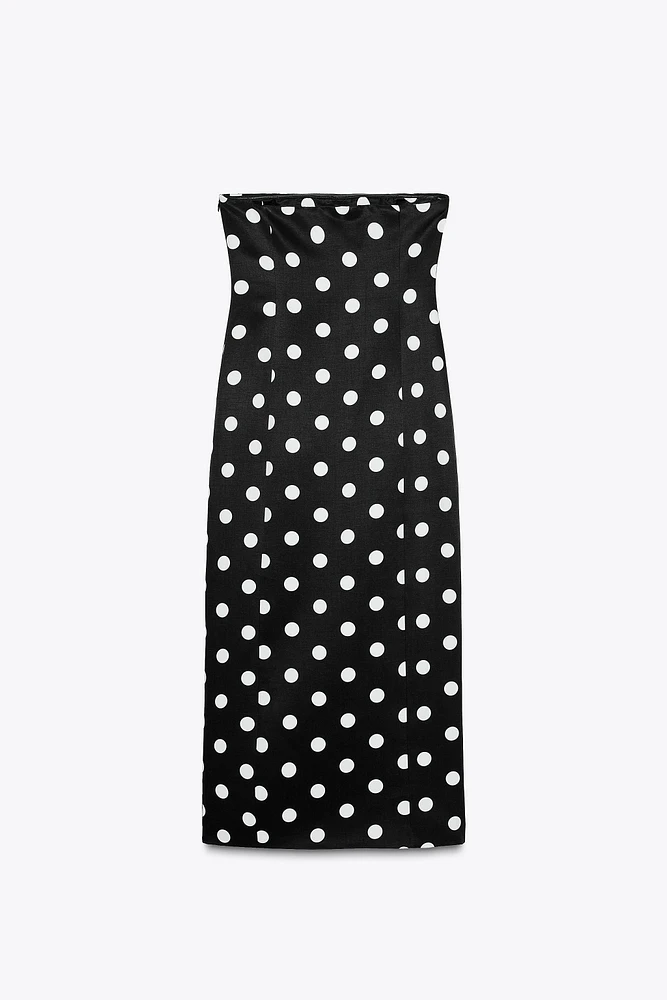 ZW COLLECTION STRAPLESS POLKA DOT DRESS