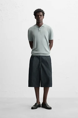 VISCOSE BLEND KNIT POLO SHIRT