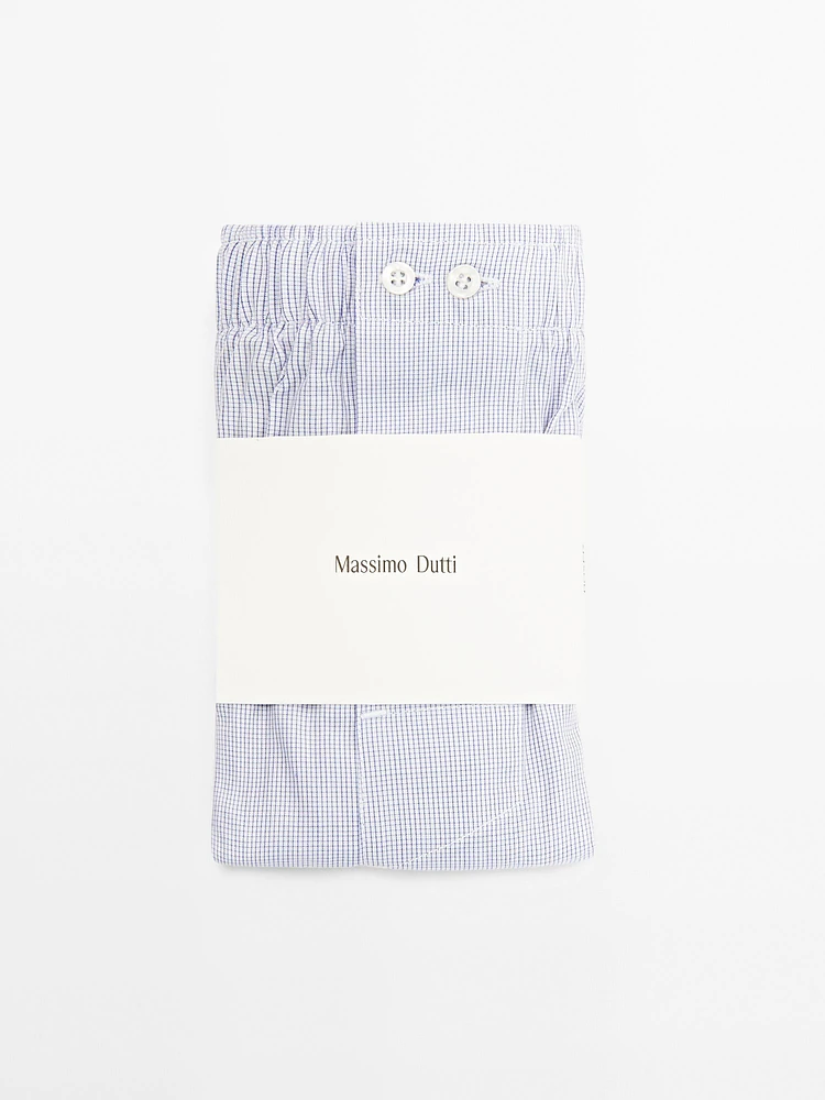 Micro-check print boxers