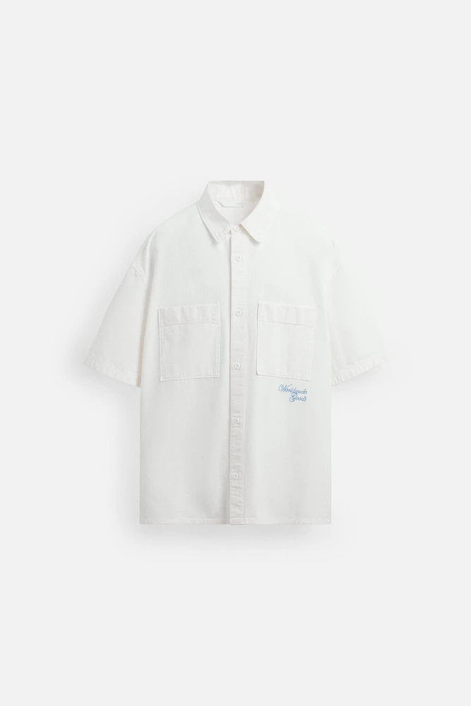 CHEMISE BRODÉE EN MATIÈRES VARIÉES