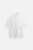CHEMISE BRODÉE EN MATIÈRES VARIÉES