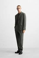 HOUNDSTOOTH LINEN BLEND SUIT JACKET