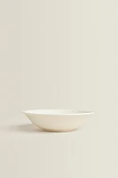 EARTHENWARE BOWL WITH RAISED-DESIGN EDGE