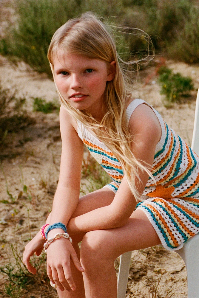 STRIPED KNIT TOP WITH SEA MOTIFS