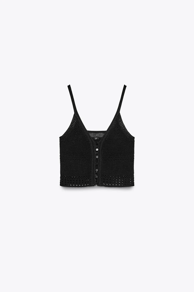 STRAPPY KNIT CROP TOP